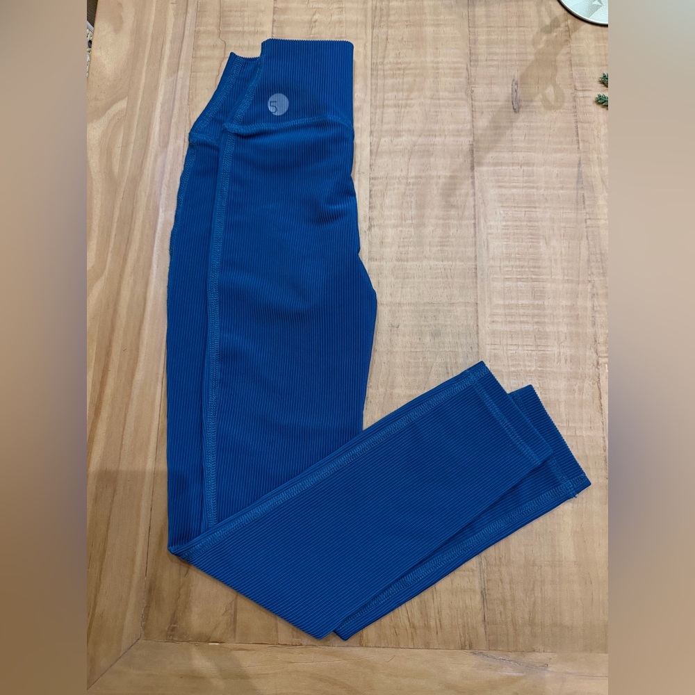 Five Dancewear Blue Kids Leggings CL ribbed